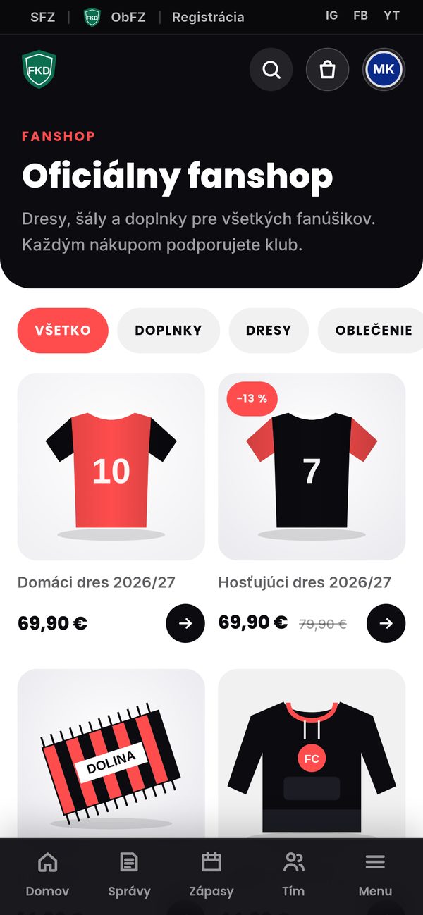Fanshop na mobile