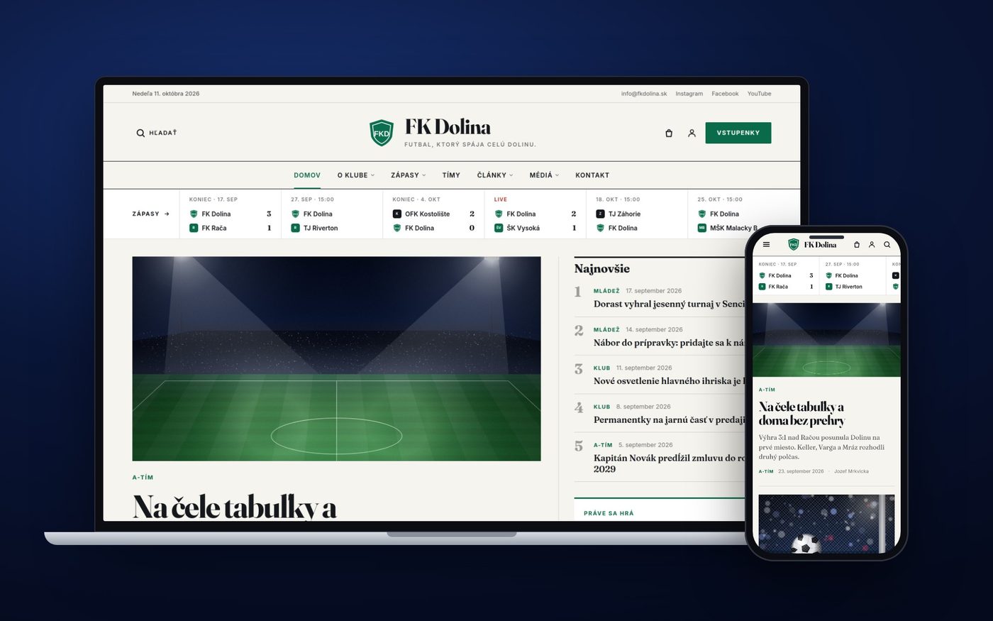 Šablóna Kronika na notebooku a mobile