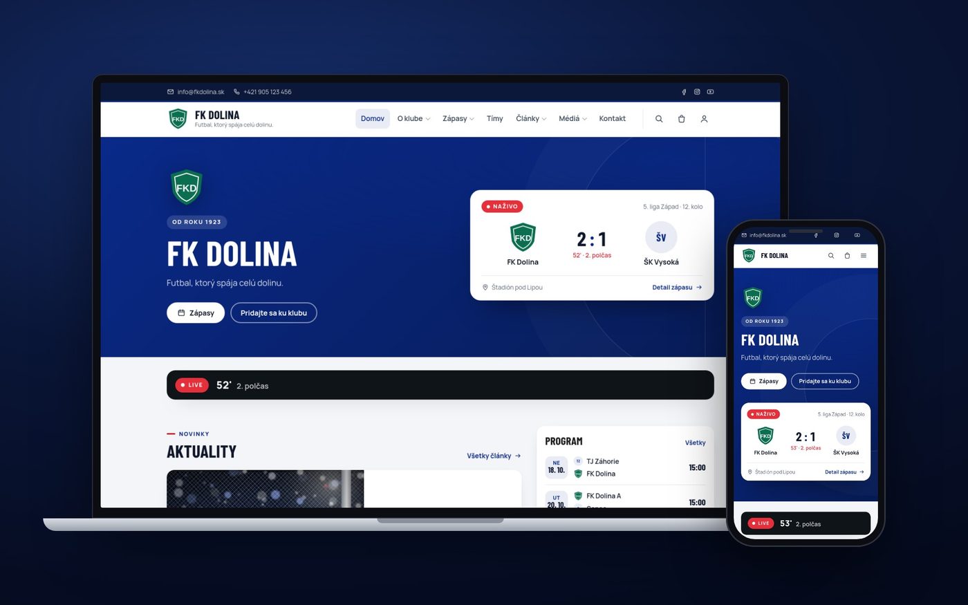 Šablóna Základná na notebooku a mobile